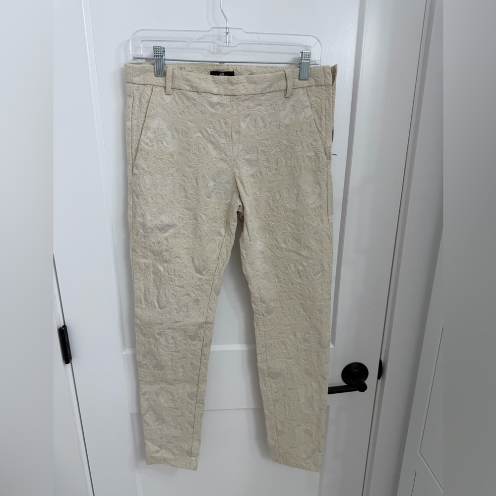 H&M Black Label Cream Ankle Cropped Pants